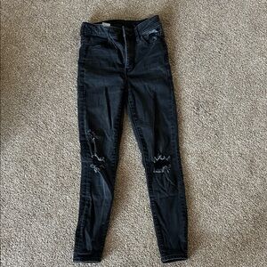 American Eagle Outfitters Black Ripped Skinny Jeans